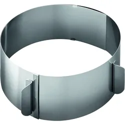 Kelomat Backrahmen verstellbar Ø 16-30 cm H: 8,5cm Edelstahl für Tartes, Quiches...