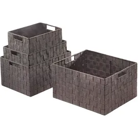 Kobolo 4tlg. Set Regalkorb NYLONRACK4 in Braun | Gr.: onesize