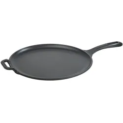 Victoria Grillplatte Emaillierte Gusseisen Comal Pizza-Pfanne 30cm Induktion, Feuer Grill, VIC-36379, Schwarz