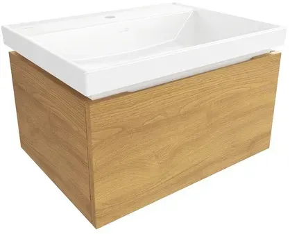 Badezimmerschrank mit Waschbecken SAT Feel 60x30x46 cm honig eiche matt SATFEEL60DMU4