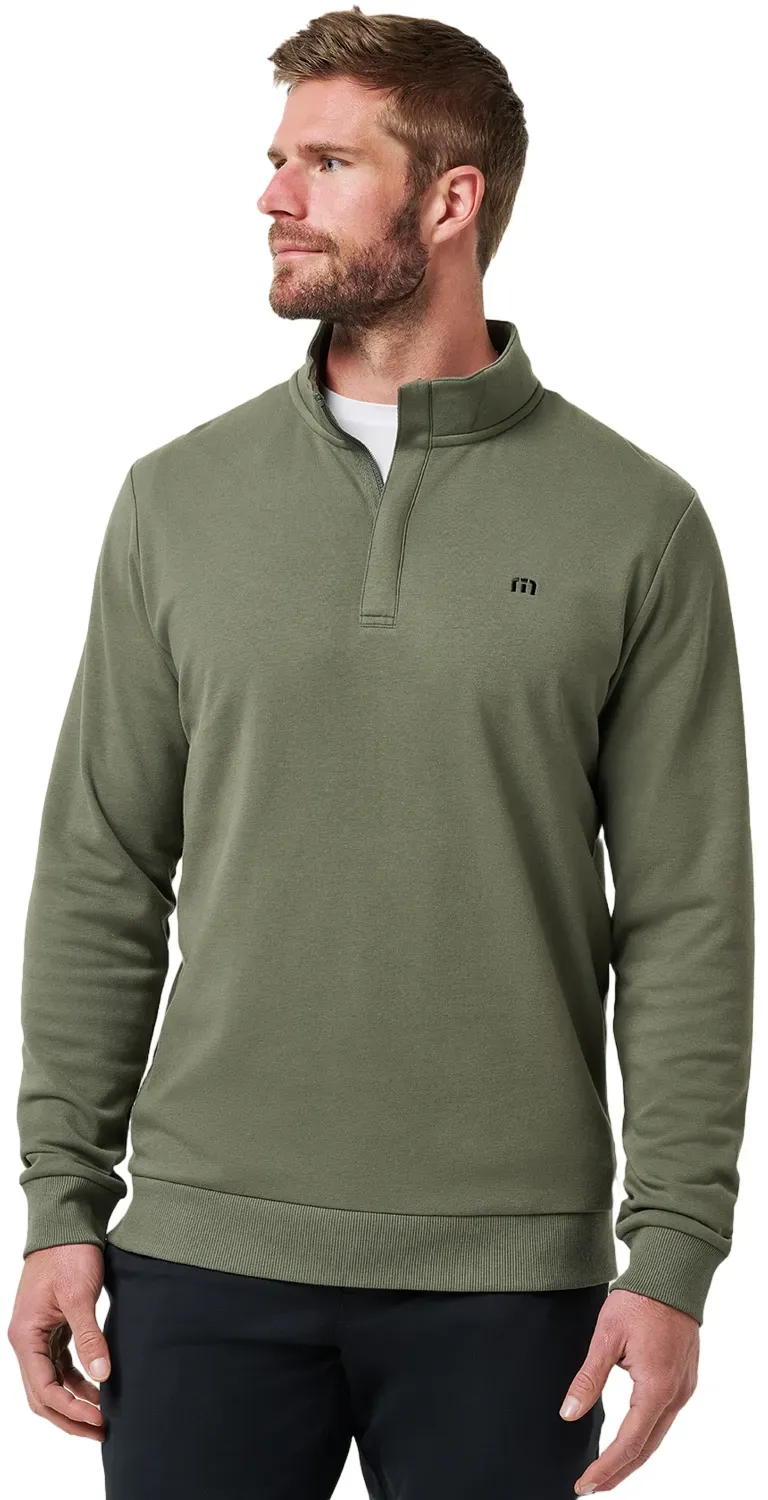 TRAVISMATHEW Layer Cloud Quarter Zip 2.0, oliv