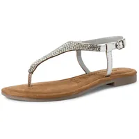 TAMARIS Sandalette Damen, Flach metallic,EU 39