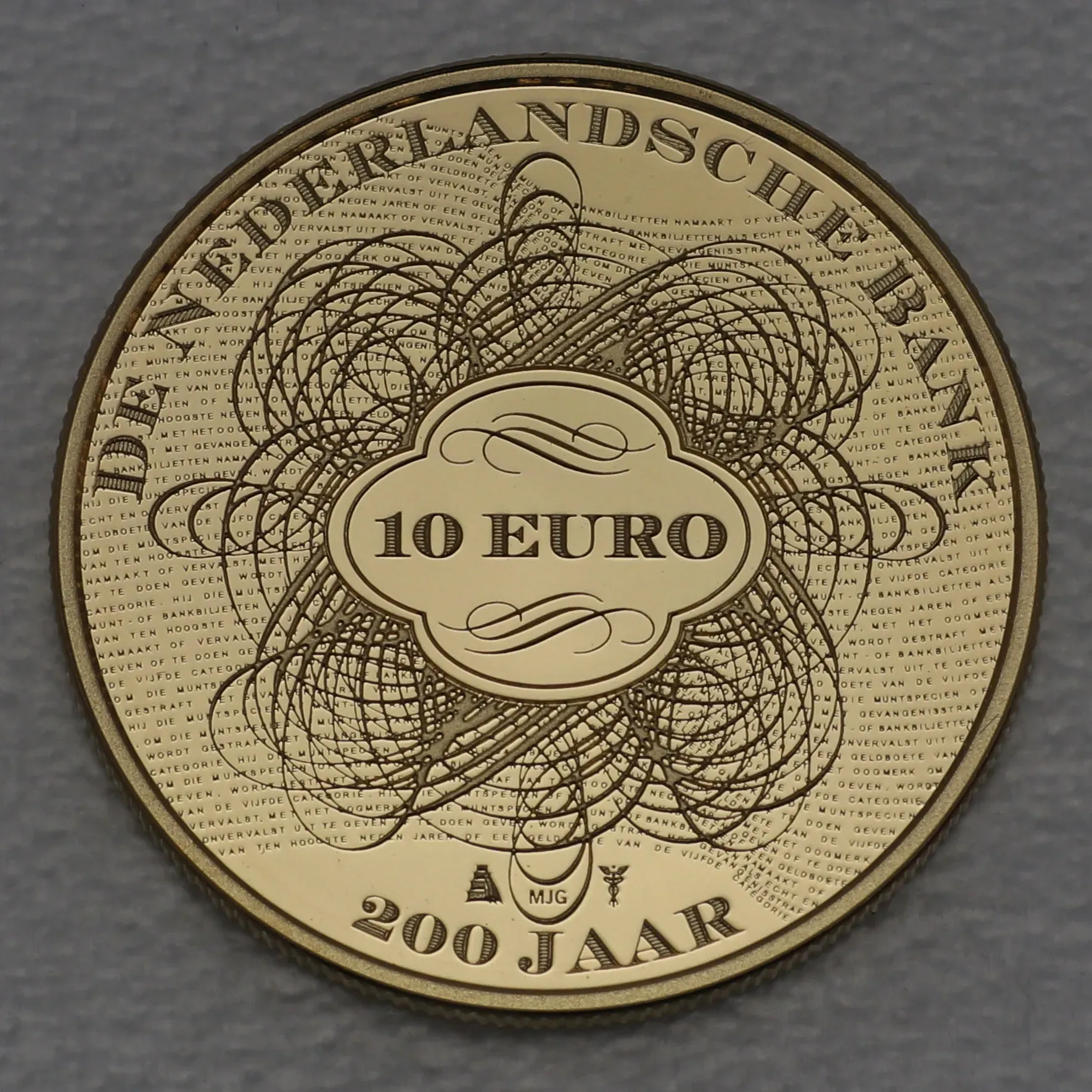 Goldmünze 10 Euro Bank der Niederlande 2014 (Niederlande)
