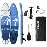 SUPPER Großes Stand Up Paddling Board [335 cm x 81 cm] - SUP Board, Aufblasbares SUP-Board, Stand Up Paddle Board mit Sitz - Yoga, Kajak und mehr - Inkl. Komplettes Zubehör [Traglast bis 180 zu kg]