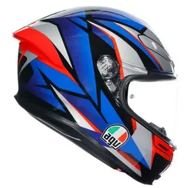 AGV K6 S Slashcut Integralhelm - Schwarz/Silber/Blau/Rot / S