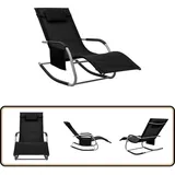 Vidaxl - Sonnenliege Textilene Schwarz und Grau - Sonnenliege - Gartenliege - Strandliege - Textilene Liege - Wetterfestes Möbel