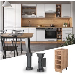 Vicco Regalunterschrank Küchenschrank Küchenmöbel Fame-Line Eiche modern 30 cm Küche Unterschrank Einbauküche Einlegeboden Küchenzeile Regal Aufbewahrung