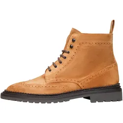 Schnürboots HENRY STEVENS "Winston FBDB1 Businessschuh", Herren, Gr. 44,5, rot (rotbraun), Leder, klassisch, Schuhe, Herrenstiefel Lederschuhe handgefertigt, Schnürstiefel Herren