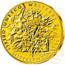 Bayerisches Hauptmünzamt München 1/2 Unze Goldmünze - Oberes Mittelrheintal