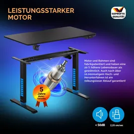 CASARIA Höhenverstellbarer Schreibtisch Schwarz