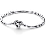 Pandora 592645C01 Damenarmband Silber Funkelndes Unendlichkeits-Herz, 17 cm