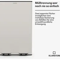 Klarstein EcoVista Mülleimer - 60L Abfalleimer mit 2 Fächern