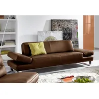 2-Sitzer W.SCHILLIG "taboo", braun (tabacco z69), B:202cm H:76cm T:101cm, Flachgewebe S22 (100% Polyester);Stoff S37 (100% Polyester): Luxus-Microfaser in Lederoptik;Longlife Xtra-Leder Z59: Glattleder mit modischer Prägung. Hautstärke 0, 9 - 1, 1 mm;Longlife Xtra-Leder Z69: Das feinnarbige, gedeckte Softleder Z69 besticht durch seine außergewöhnliche Weichheit im trendigen »Vintage-Look«, Hautstärke 0, 9 - 1, 1 mm, Sofas, mit Übertiefe, inklusive Armlehnenverstellung