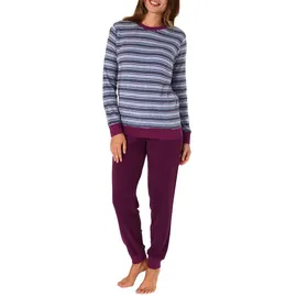 RELAX by Normann Frottee Pyjama gestreift Lila 36/38