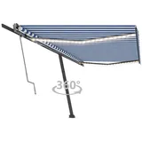 vidaXL LED Automatische Markise 500 x 300 cm blau/weiß inkl. Windsensor 3069791