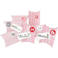 Frau WUNDERVoll® DIY Adventskalender Christkindzum Befüllen rosa Sterne und