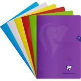 Clairefontaine 303225C - Packung mit 25 Heften S ́coolbook, ideal für die Schule, DIN A4, 16 Blatt, 90g, Lineatur 25 liniert mit Rand, Umschlag aus PP, farbig sortiert, 1 Pack