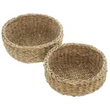 Home-trends24.de Aufbewahrungsbox Aufbewahrungskorb Seegras Deko Körbe Schale Obst Füll Natur 2x Set