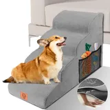 Zvonema Hundetreppe, Hundetreppe 50cm Hoch, Haustiertreppe 4 Stufen,Abnehmbar rutschfest Hunderampe aus Schaumstoff, Hundetreppe für Kleine Hunde und Katzen, Waschbar Katzentreppe