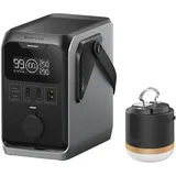 ECOFLOW TRAIL 300 DC Tragbare Powerstation 288 Wh mit Campinglampe, Ultraleichte LFP-Batterie, 300 W Solargenerator, Schnellladung, 5 Ausgänge, Solar/Kfz-Eingang, für Camping, Reisen, Notfälle