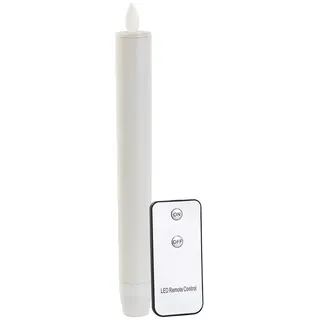 Britesta Elektrische Stabkerzen: LED-Stabkerze mit beweglicher Flamme und Fernbedienung, weiß (LED Tafelkerzen mit Fernbedienung, Elektrische Tafelkerzen, Flammenlose Kerzen)
