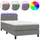 vidaXL Boxspringbett mit Matratze & LED Dunkelgrau 90x200 cm Stoff