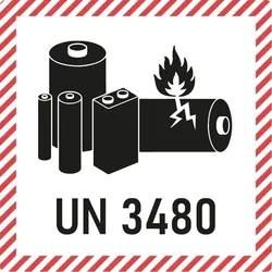 Kennzeichen ADR Sondervorschrift 188, Mit Perforation , UN3480, 100x100mm