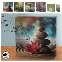 Cepewa Soundbox 4er Set Bewegungssensor | 12x12x3,5cm Pappe Kunststoff | Meditationssound Wellenrauschen Möwengesang (1 x 4er Set Soundbox)
