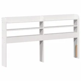 vidaXL Kopfteil mit Ablagen Weiß 160 cm Massivholz Kiefer