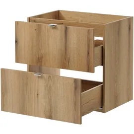 [en.casa] Waschbeckenunterschrank Skelbolu 2 Schubladen 60 x 59,5 x 40 cm Eichenoptik/Schwarz