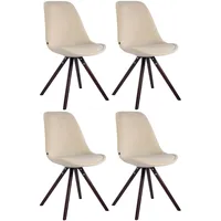 CLP 4er Set Stühle Toulouse Samt Rund creme