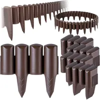 KADAX Gartenpalisade aus Kunststoff, Palisade für Blumen, Braun - 10m