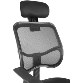 Ergo Office, mit hoher Rückenlehne, verstellbare Kopfstütze, max 150kg, ER-413 - Schwarz