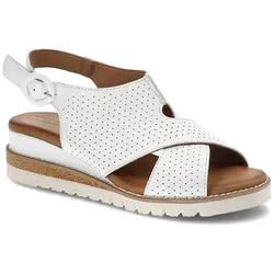 Weiße Sandalen Artiker Bequeme Damen Lederschuhe, 40