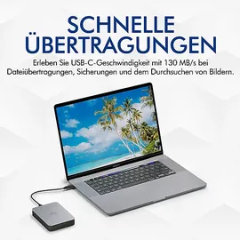 LaCie Mobile Drive V2 Moon Silver 1 TB USB-C 3.0 STLP1000400