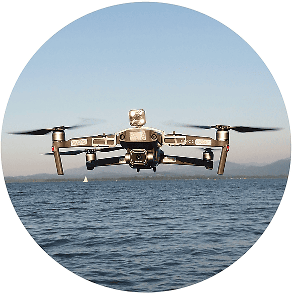 ROBOTERWERK BINA Dual Drohnen Beleuchtungssystem, Aluminium Natur
