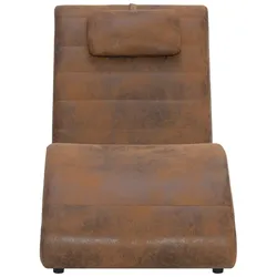 vidaXL Chaiselongue mit Kissen Braun Wildleder-Optik
