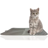 Rohrschneider Katzenklo Matte | Katzentoilette Matte | Vorleger Katzentoilette | elegante Katzenstreu Matte in modernem Design| Katzenmatte grau