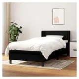 Lattenrost mit Matratze, Schwarz, 90 x 190 cm, Stoff, Plattformbett mit Lattenhalter, einfache Montage, für Schlafzimmer, Erwachsene