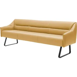 Musterring Essbank MUSTERRING "JustB SP500", gelb (lemon), B:232cm H:86cm T:70cm, Sitzbänke, Essbank, Metallkufe schwarz, verschiedene Farben, Breite 220 oder 250 cm