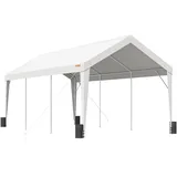 Vevor Zeltgarage 3 x 6 x 2,8 m Garagenzelt aus 180 g/m2 doppelseitig beschichtetes PE und verzinktes Stahlrohr Lagerzelt Carport 38 mm Säulendurchmesser Gerätezelt für 2–3 Erwachsene Weiß