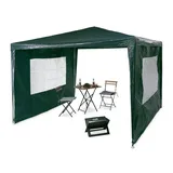 Relaxdays Pavillon, Dunkelgrün, Kunststoff, Metall, 300x250x300 cm, Sonnen- & Sichtschutz, Pavillons & Pergolas