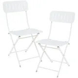 [en.casa] Campingstuhl Set Sande Weiß