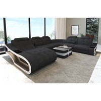 Sofa Dreams Wohnlandschaft Sofa Elegante M XXL Form Stoffsofa Polster Stoff Couch, wahlweise mit Bettfunktion grau|weiß