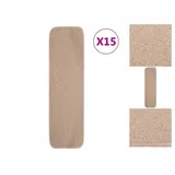 vidaXL Antirutsch Stufenmatten 15 Stk. 75x20 cm Beige Rechteckig