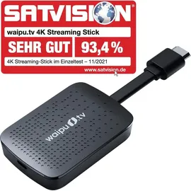 waipu.tv 4K Stick + Fernbedienung Streaming Stick, Schwarz