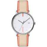 JUNGHANS 47/4458.00 Damenuhr Form Quarz Beige/Pfirsichfarben