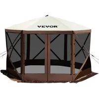 VEVOR Pavillon-Zelt, 3,6 x 3,6 m, 6-seitiges Pop-up-Camping-Überdachungszelt mit Netzfenstern, tragbarer Tragetasche, Erdnägeln, großen Schatten...