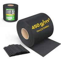 VOUNOT VOUNOT® PVC Sichtschutzstreifen für Doppelstabmatten 70m x 19cm, 40 Befestigungsclips, Sichtschutz Zaunfolie für Stabmattenzaun, Gartenzaun, Zaun, Schwarz