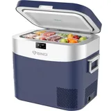 BINGI 22L Kompressor-Kühlbox tragbar, 12/24V DC Auto-Gefrierbox elektrisch mit Schnellkühlung, Mini-Reisekühlschrank für LKW Wohnmobil Camping Picknick Zuhause - Blau